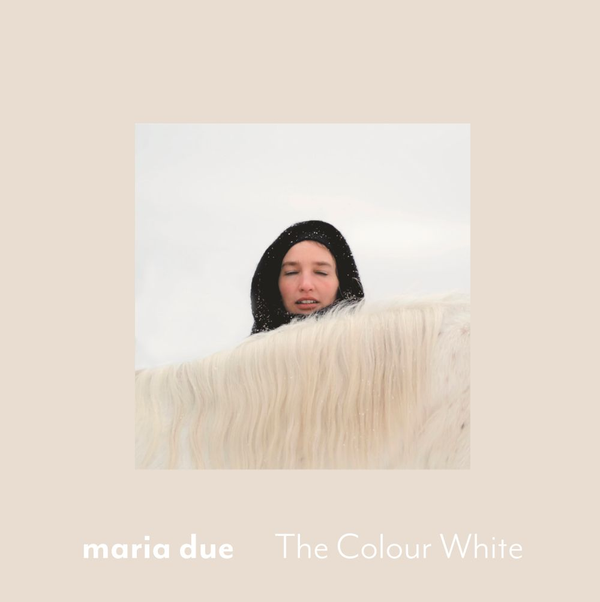 Maria Due behind a horse's mane and a text with the album title
